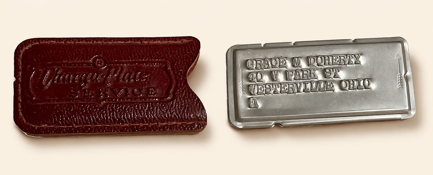 Charga-Plate store account device showing the prehistory of portable credit