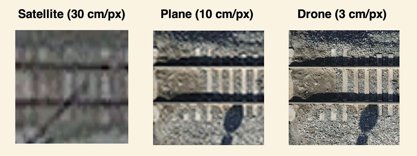 Drone imagery versus legacy aerial imagery quality comparison