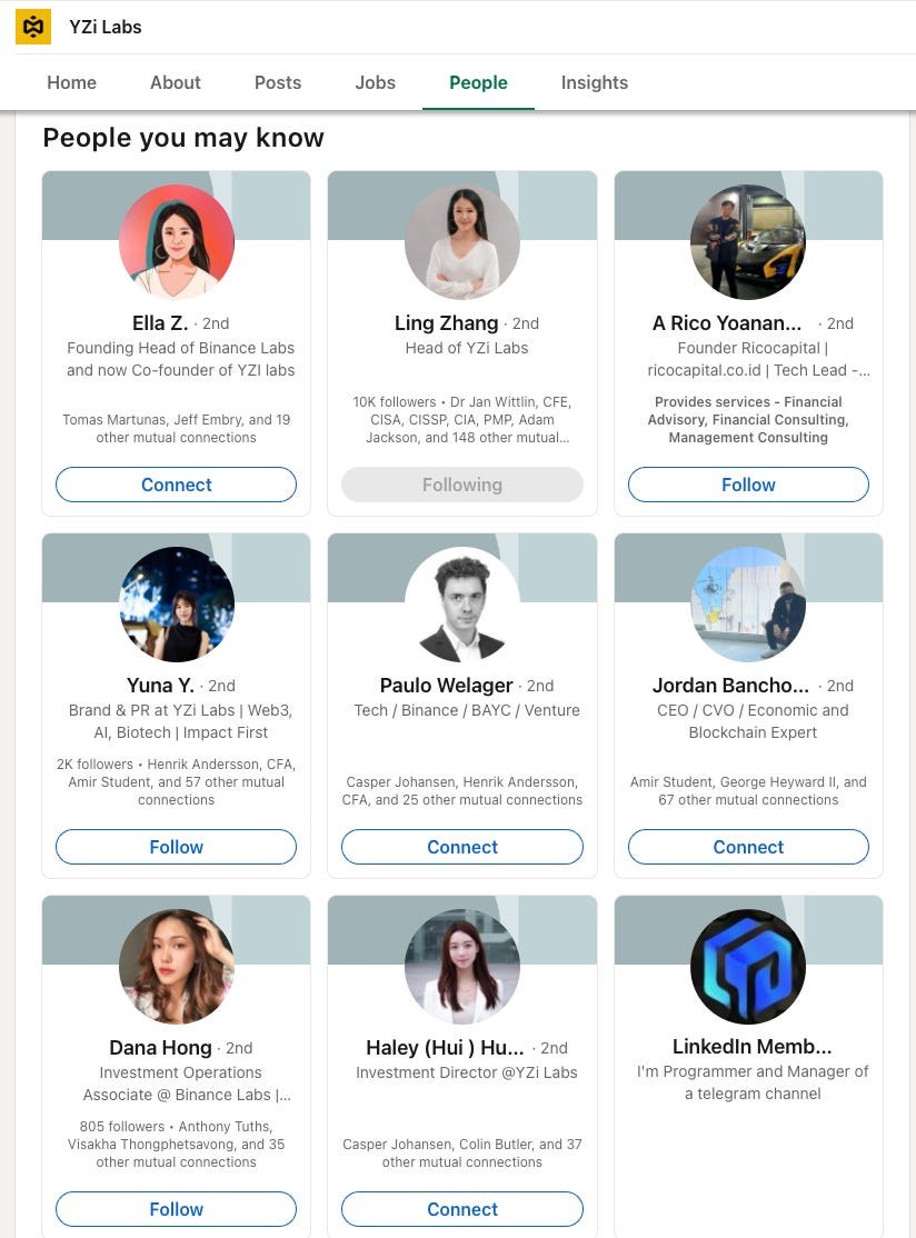 LinkedIn profile screenshot reviewed during investor identity verification