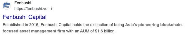 Fenbushi Capital name-drop screenshot from the fake VC outreach flow