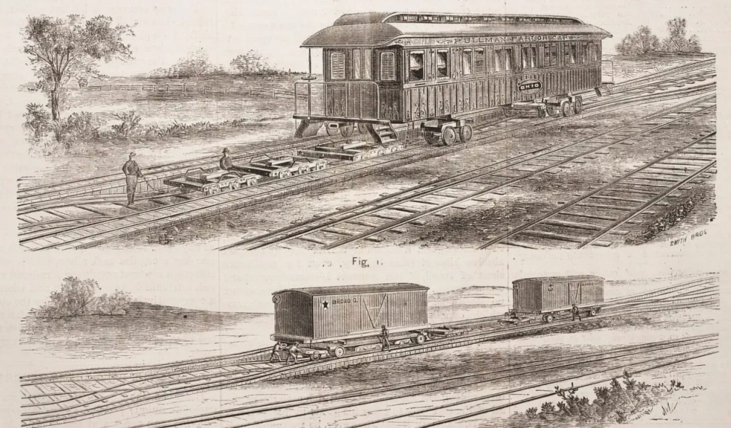 Ramsey car transfer apparatus and railway standardization