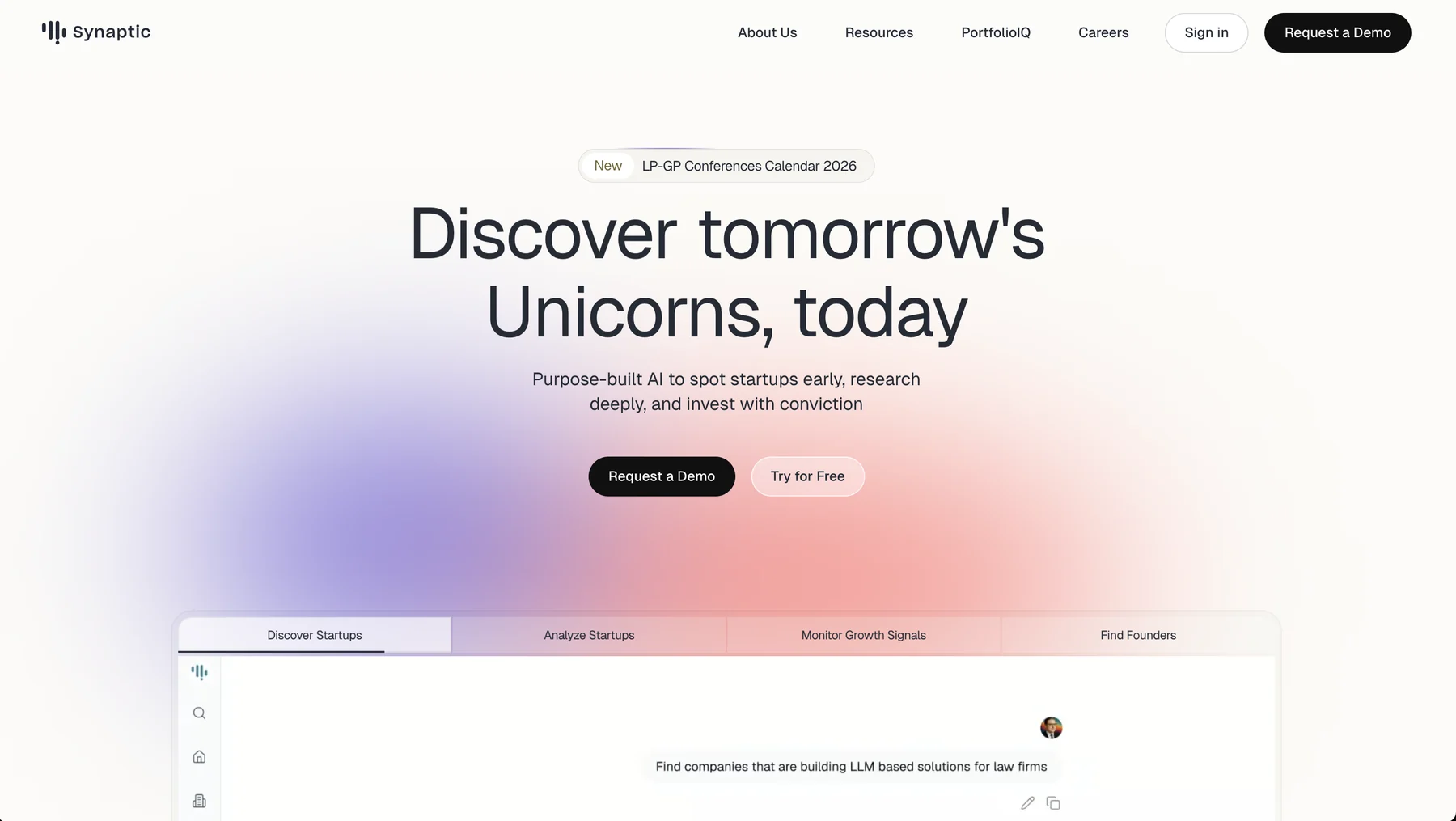 Synaptic private-market intelligence and startup discovery platform.
